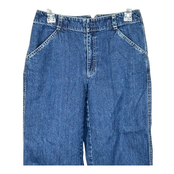 Vintage Liz Claiborne Mom Jeans High Waist Wide Leg Cropped Size 8 Petite Y2K - Picture 2 of 14